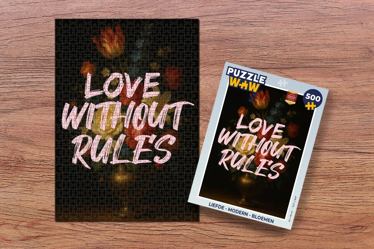 PuzzleWow Liefde Modern Bloemen Legpuzzel 500 Stuks - Love without rules