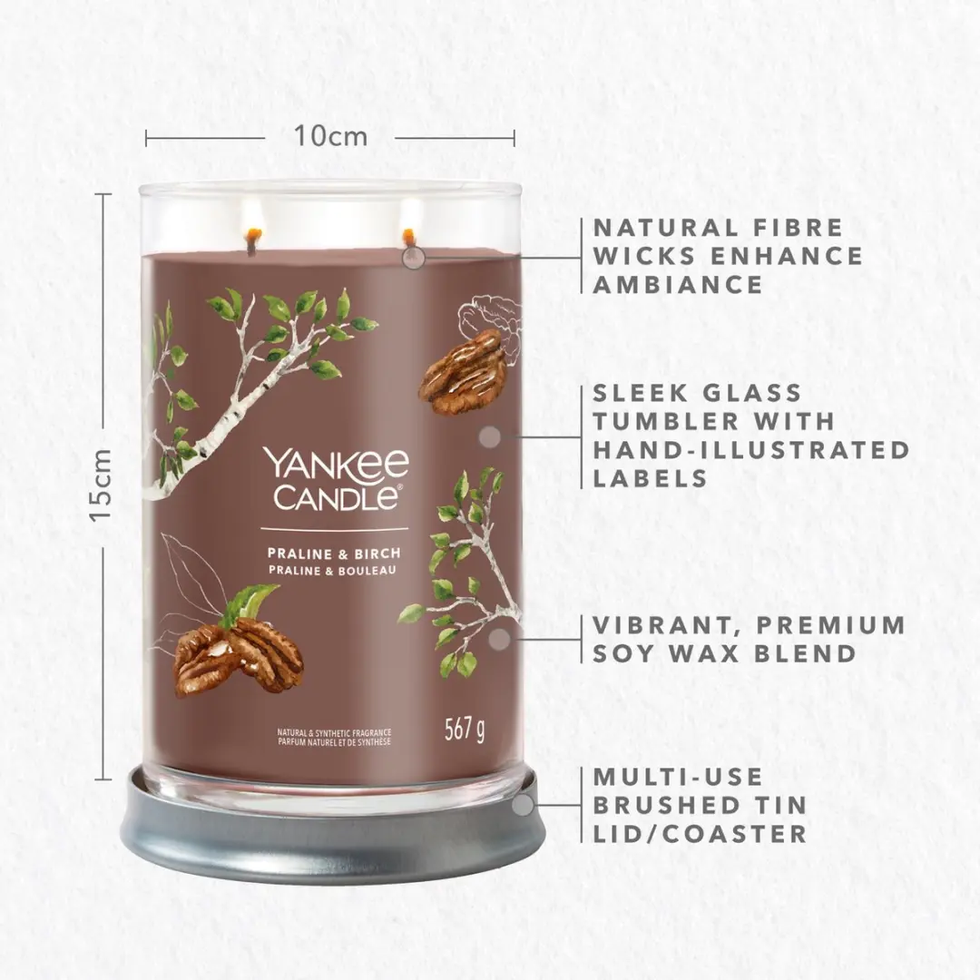 Yankee Candle Praline & Birch Geurkaars - Signature Large Tumbler - afbeelding 6 van 6