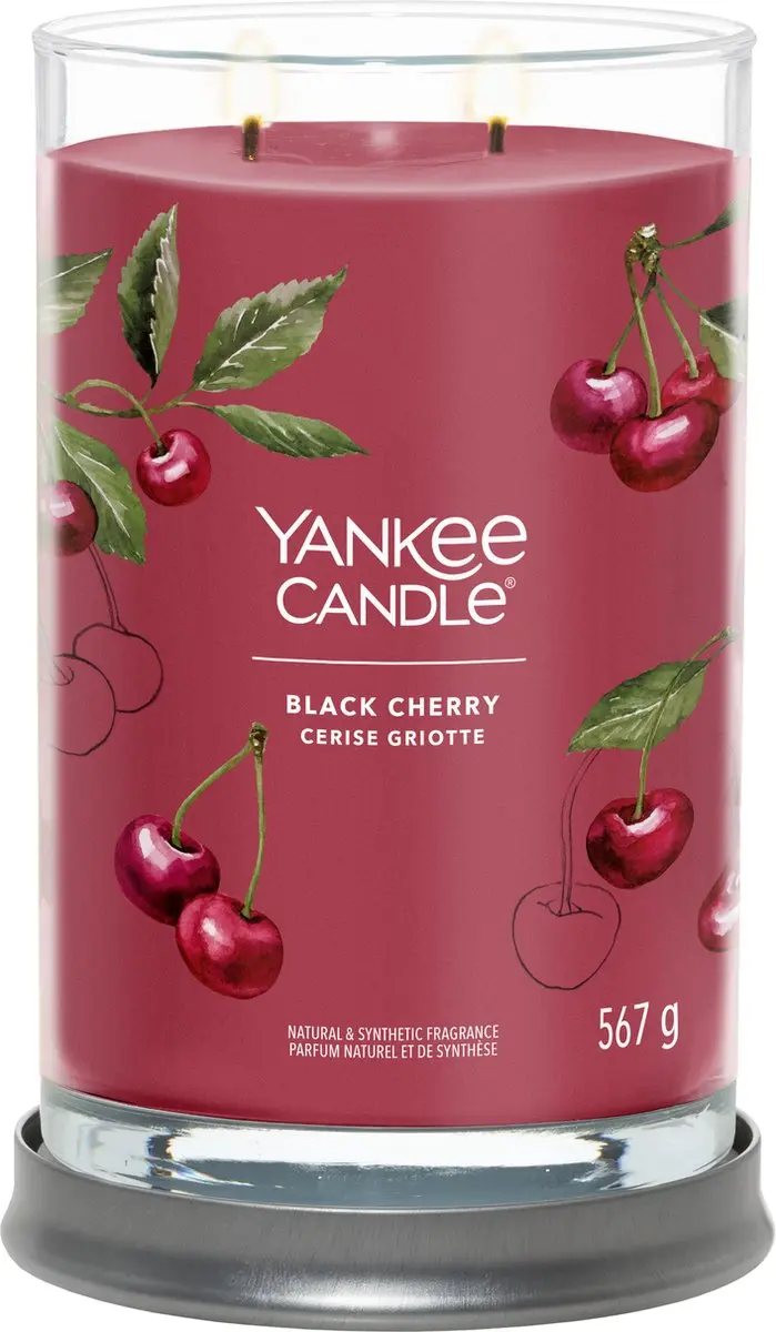 Yankee Candle Black Cherry Signature Large Tumbler Geurkaars - afbeelding 3 van 4