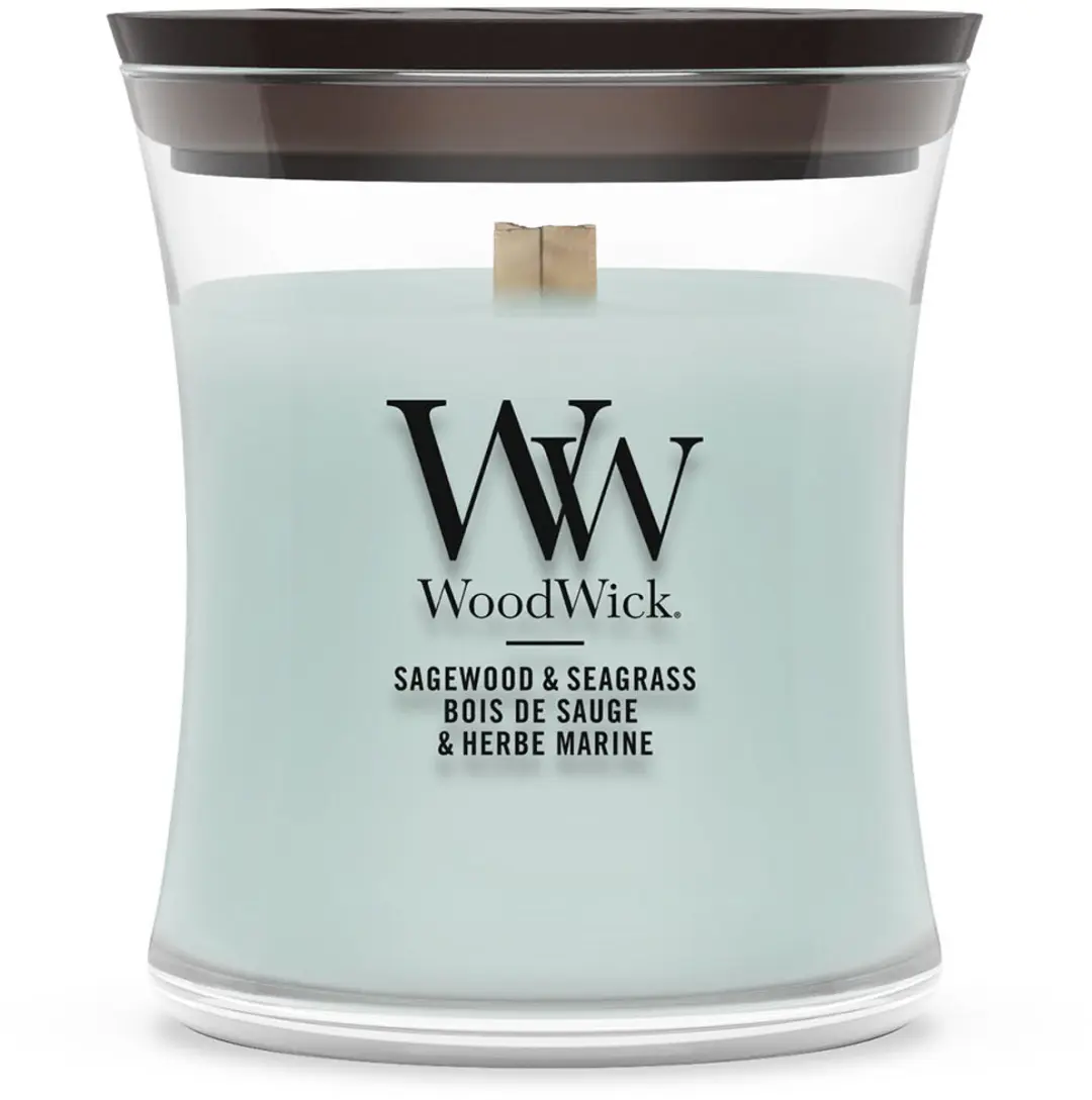 WoodWick Mini Geurkaars Sagewood & Seagrass 85g