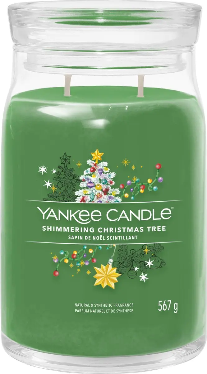 Yankee Candle Shimmering Christmas Tree Large Jar Geurkaars - afbeelding 2 van 2