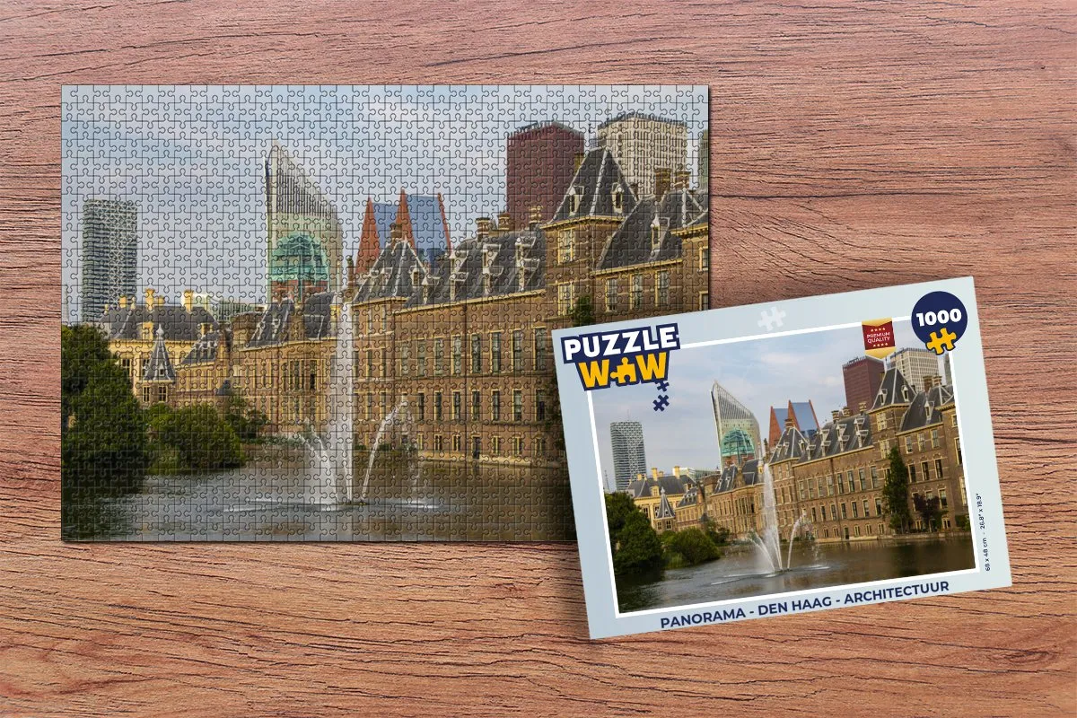 PuzzleWow Panorama Den Haag Legpuzzel 1000 Stuks - Multicolor