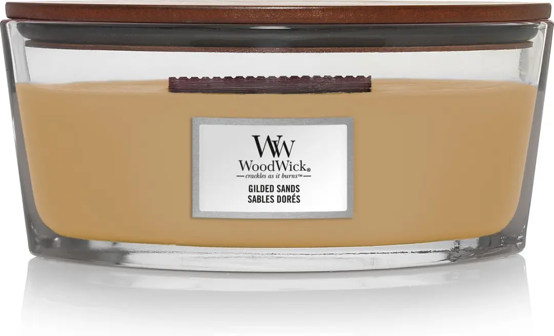 WoodWick Heartwick Flame Ellipse Geurkaars Gilded Sands