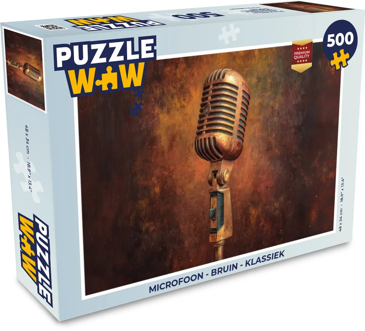 PuzzleWow Microfoon Klassiek Legpuzzel 500 Stuks
