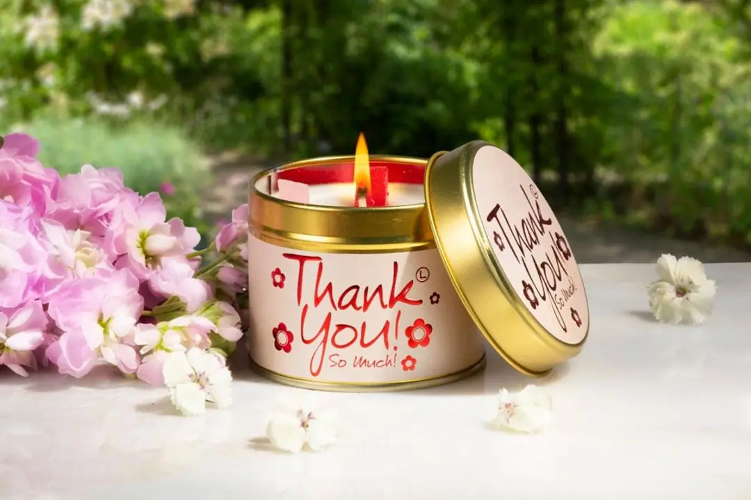 Lily Flame Thank You Geurkaars - 8cm - 35 uur - Roze - afbeelding 3 van 6