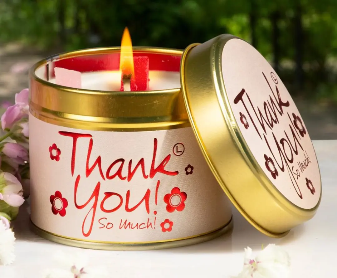 Lily Flame Thank You Geurkaars - 8cm - 35 uur - Roze - afbeelding 2 van 6