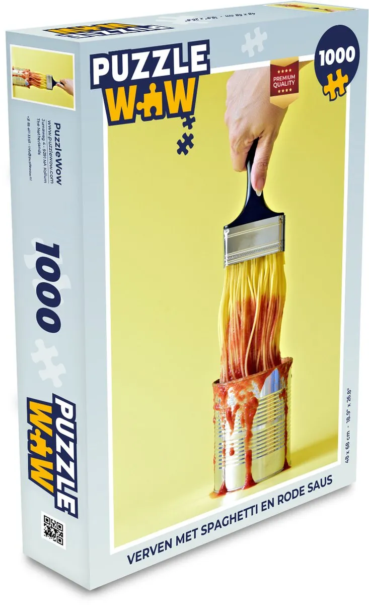 PuzzleWow Puzzel Verven met spaghetti en rode saus 1000 Stuks