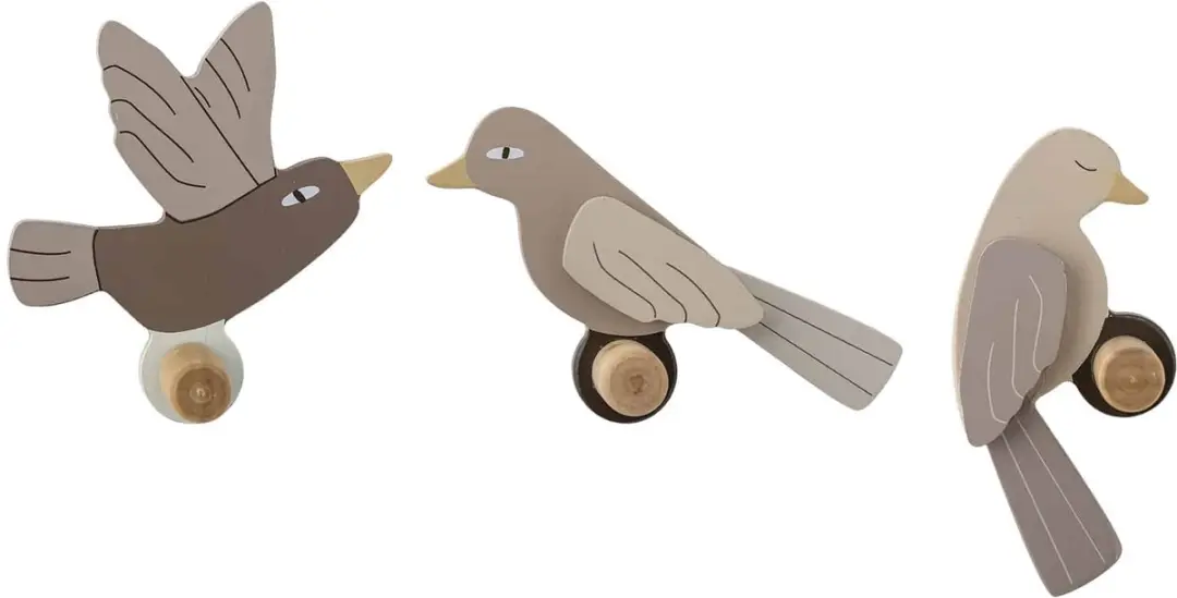 Bloomingville Wandhaken Vogels Levi Hook Naturel