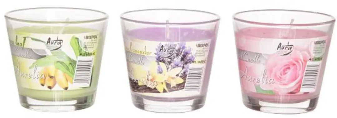Cosy & Trendy Geurkaars Glas Bloemenmix 3 soorten