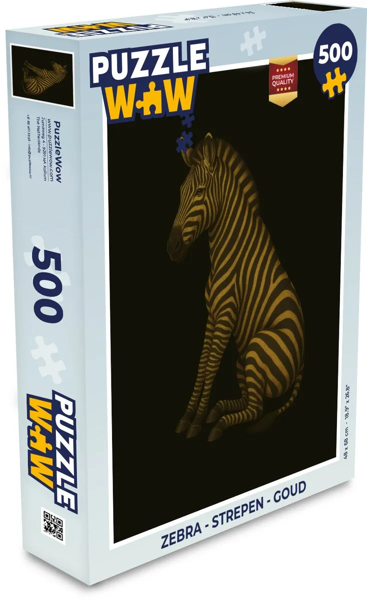 PuzzleWow Zebra Legpuzzel 500 Stuks