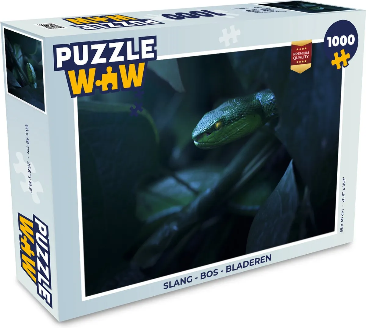 PuzzleWow Slang Bos Bladeren Legpuzzel 1000 Stuks - Multicolor
