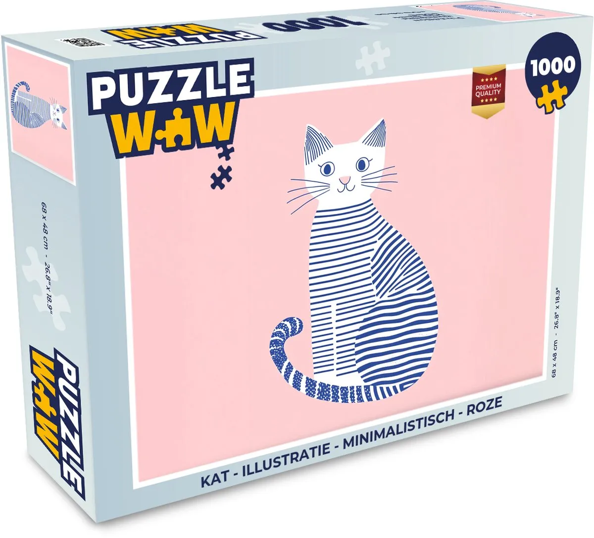 PuzzleWow Minimalistische Kat Puzzel 1000 Stuks