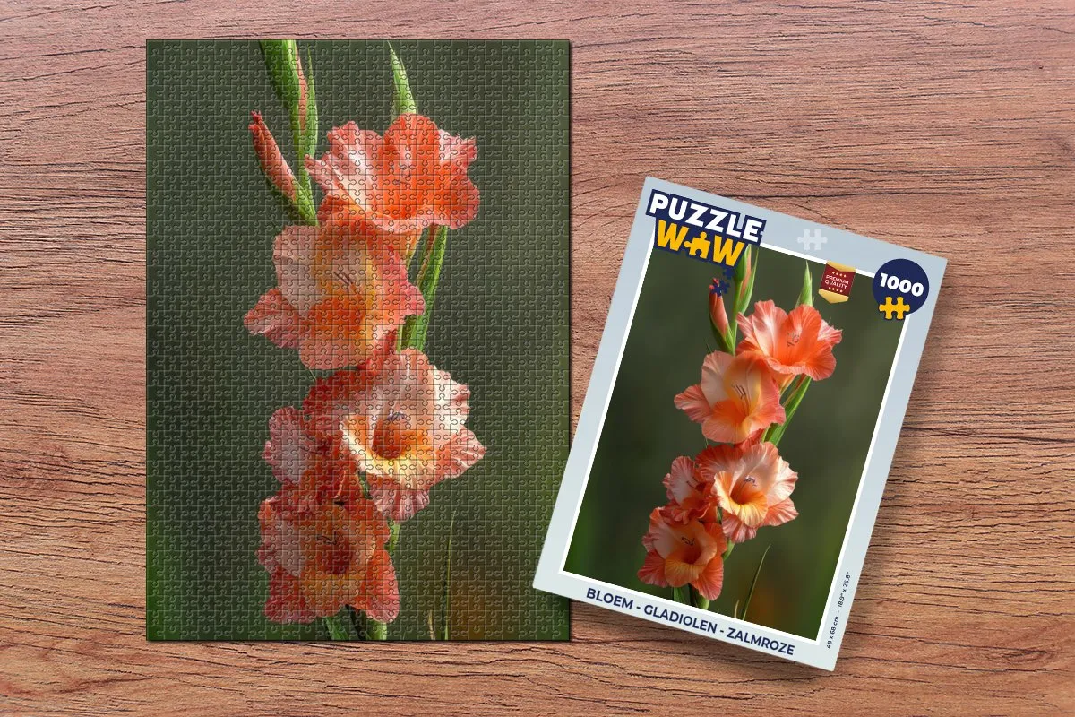 PuzzleWow Gladiolen Legpuzzel 1000 Stuks - Zalmroze