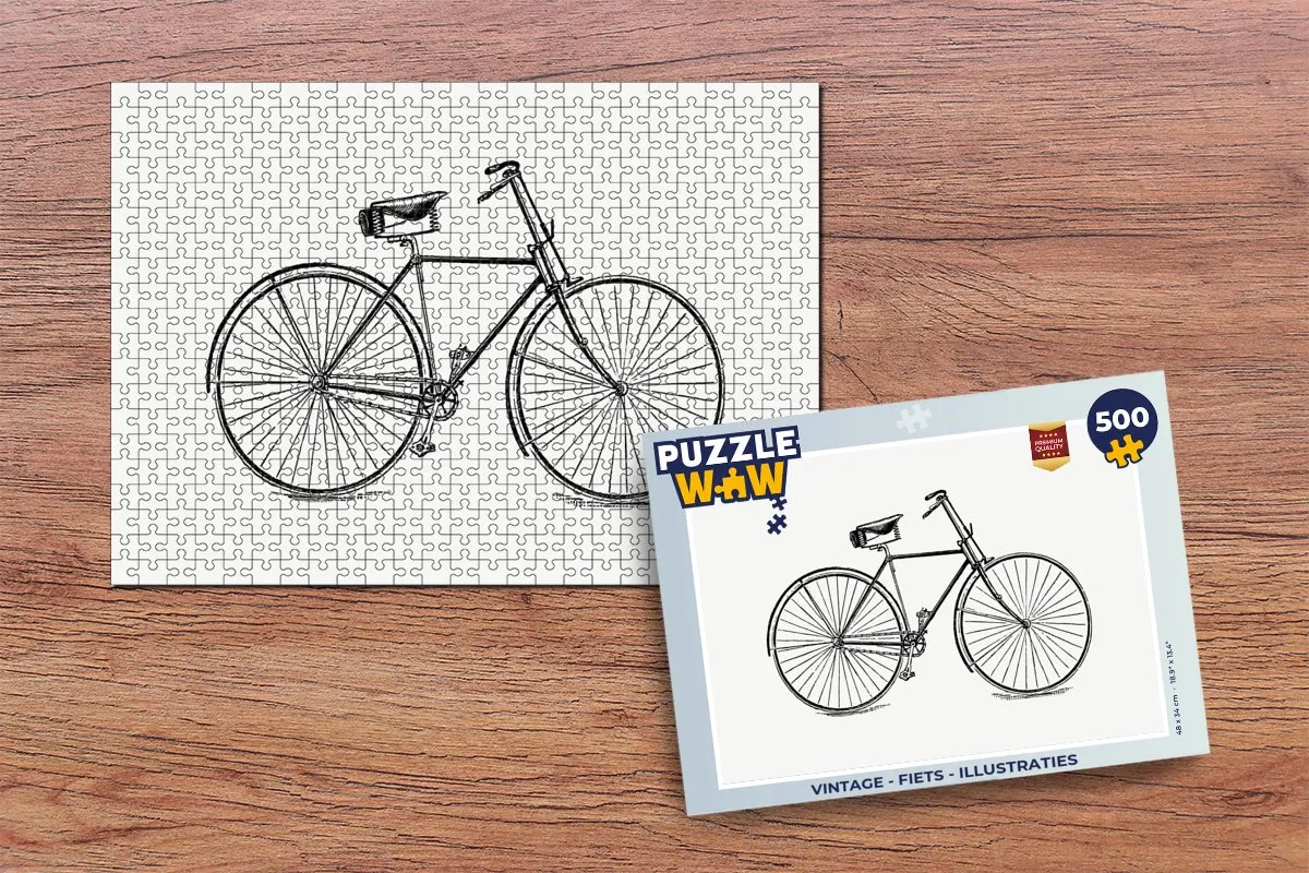 PuzzleWow Vintage Fiets Legpuzzel 500 Stuks - Multicolor