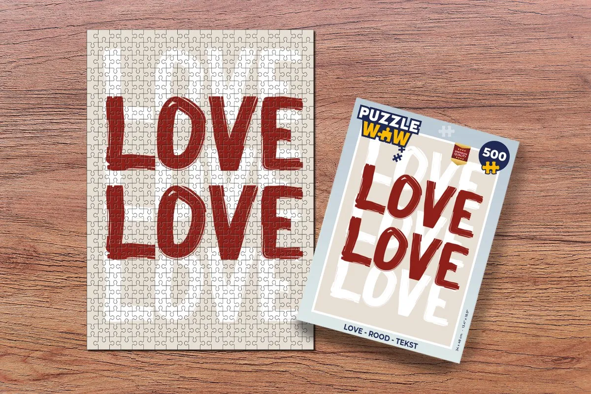PuzzleWow Love Rood Legpuzzel 500 Stuks - 8721169389714