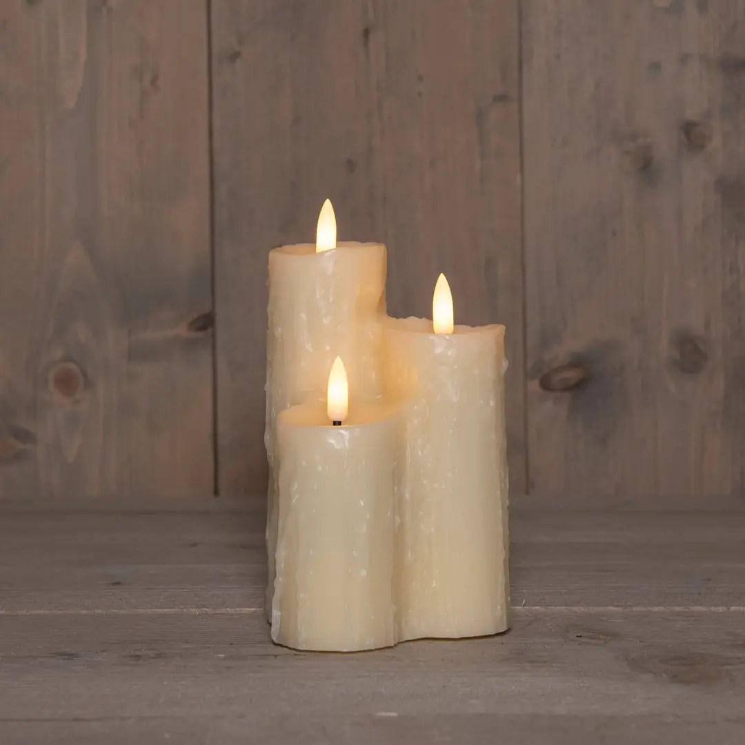 Anna's Collection LED Druipkaarsen 3x Wit 16x11cm - afbeelding 2 van 3