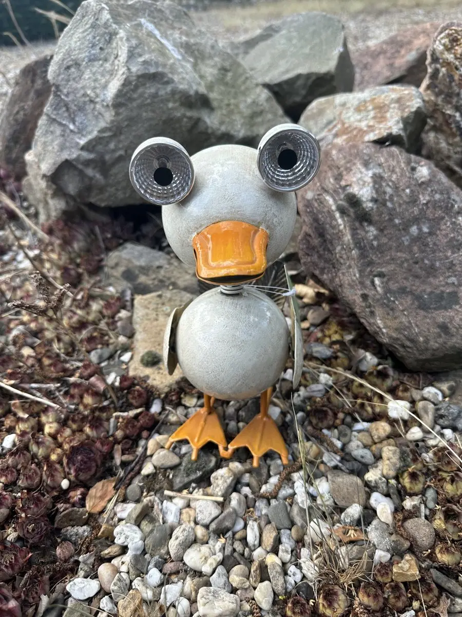 Metalen solarlamp "eend"