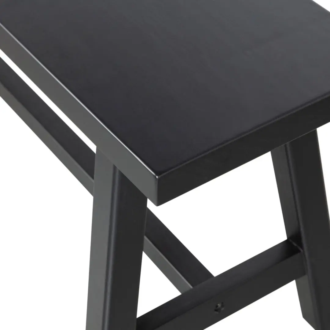WOOOD Imme Bankje Grenen 110cm Zwart - afbeelding 2 van 5