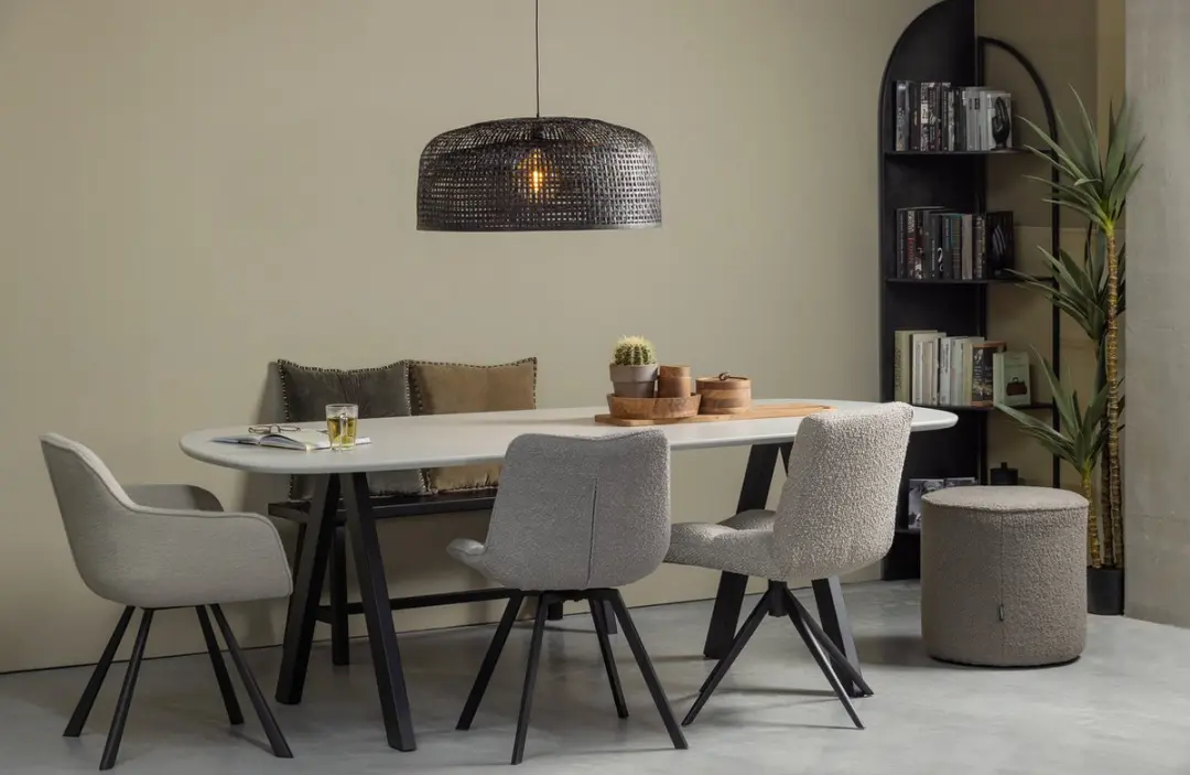 WOOOD Imme Bankje Grenen 110cm Zwart - afbeelding 3 van 5