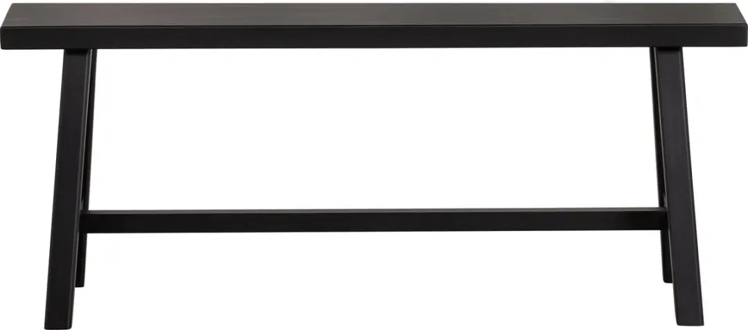 WOOOD Imme Bankje Grenen 110cm Zwart - afbeelding 4 van 5