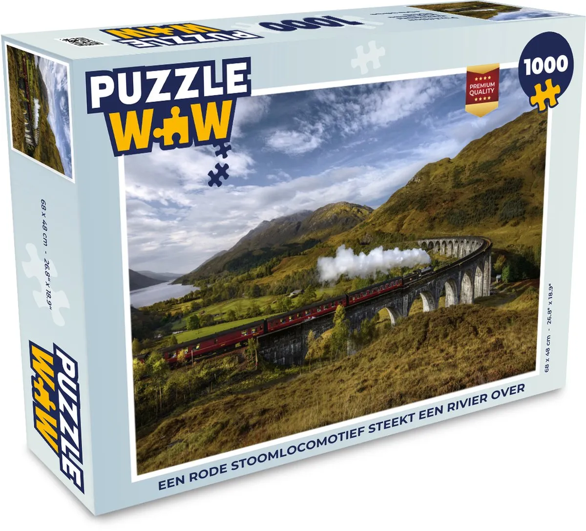 PuzzleWow Legpuzzel Rode Stoomlocomotief 1000 Stuks
