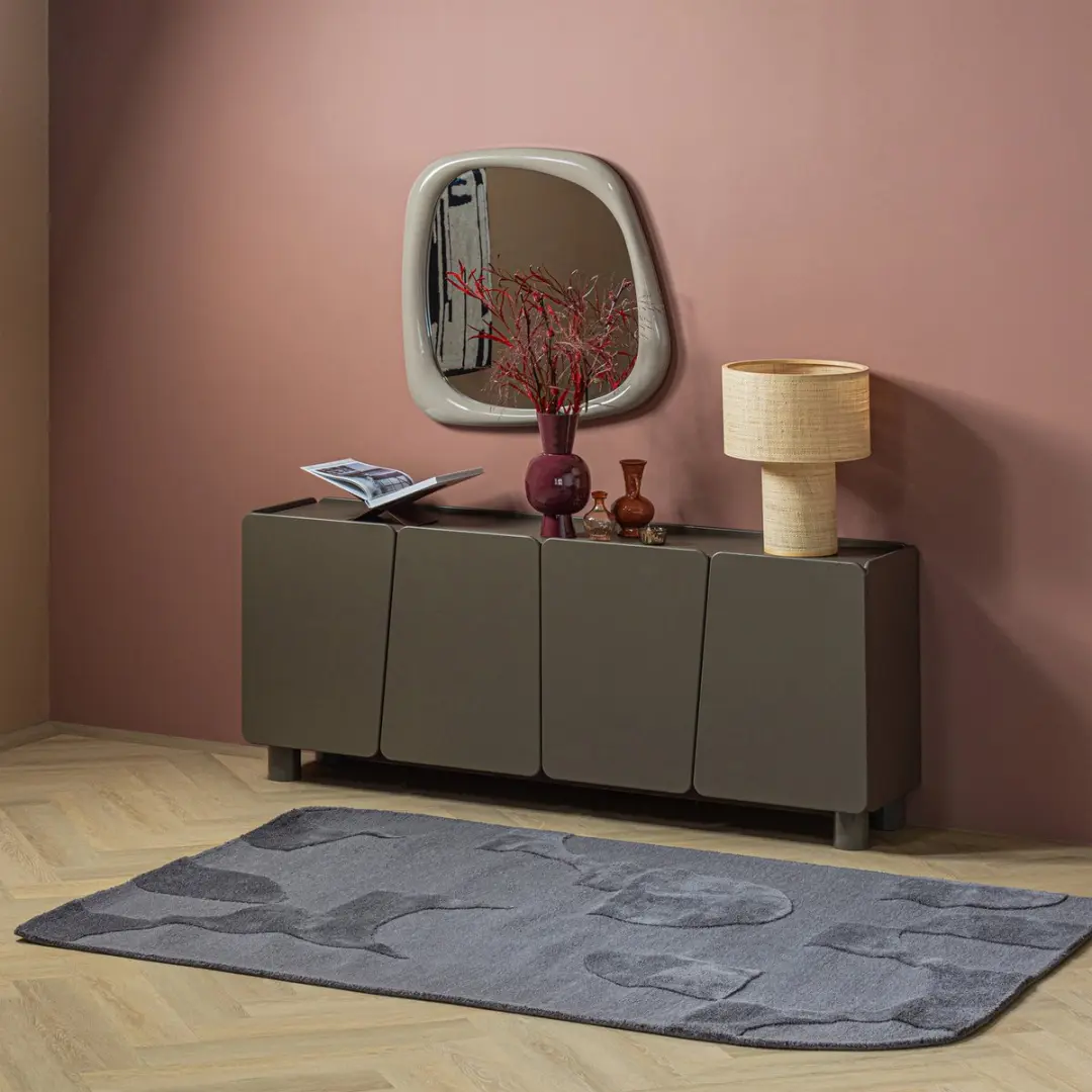 WOOOD Livo Vloerkleed 170x240cm - Wol/Katoen - Grijs - afbeelding 4 van 4