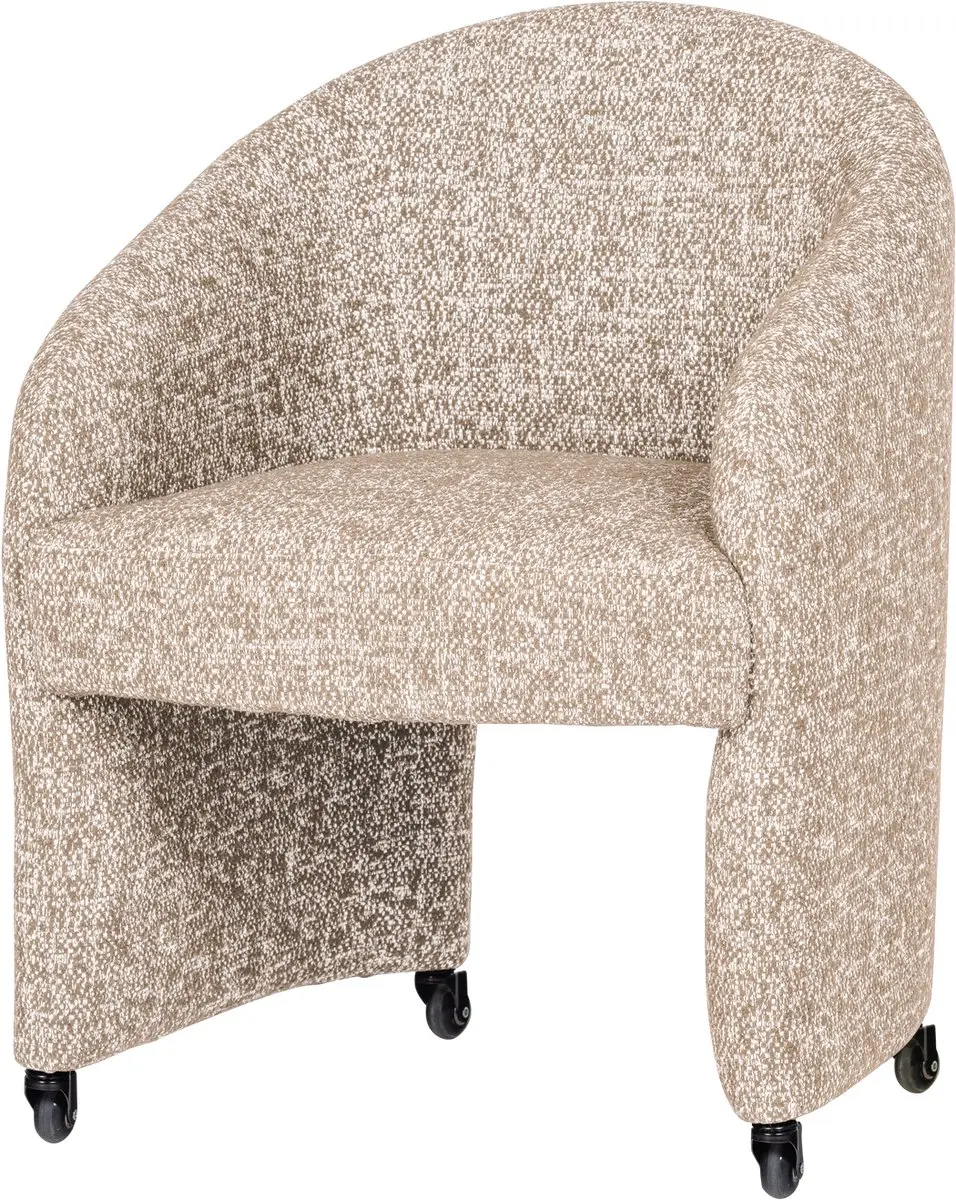 WOOOD Cordo Eetkamerstoel Met Wielen - Melange - Naturel - 83x64x64