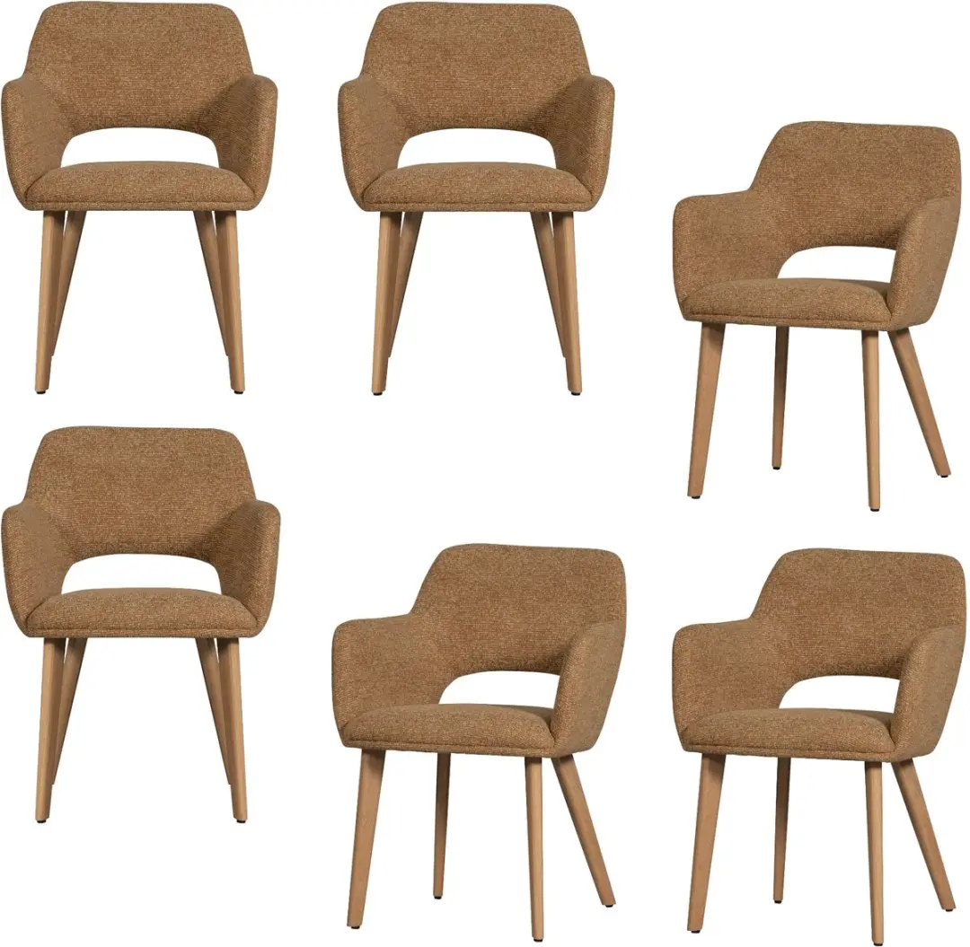 WOOOD Murat Eetkamerstoelen Houten Naturel Poot