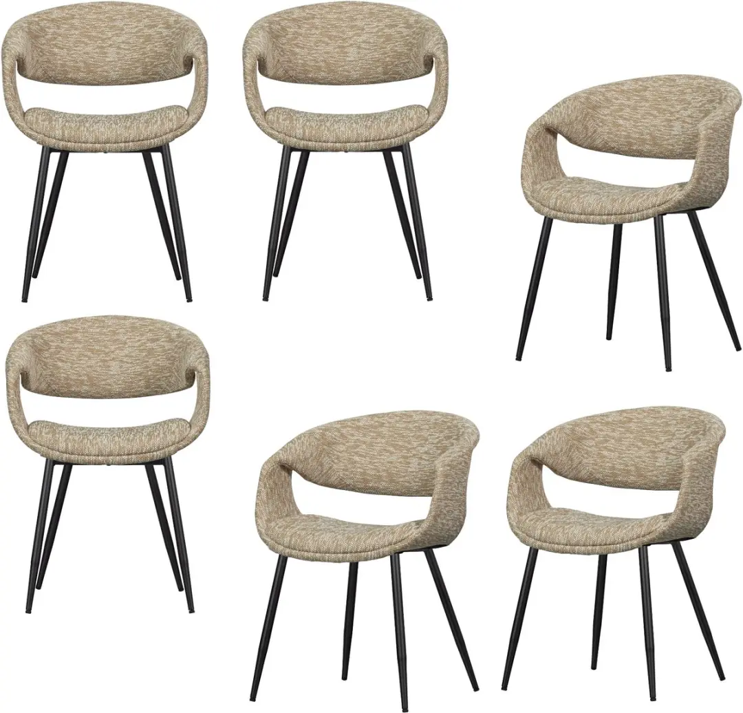 WOOOD Yossi Eetkamerstoelen Met Metalen Zwarte Poot