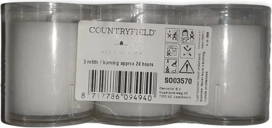 Countryfield set van 3 kaarsjes