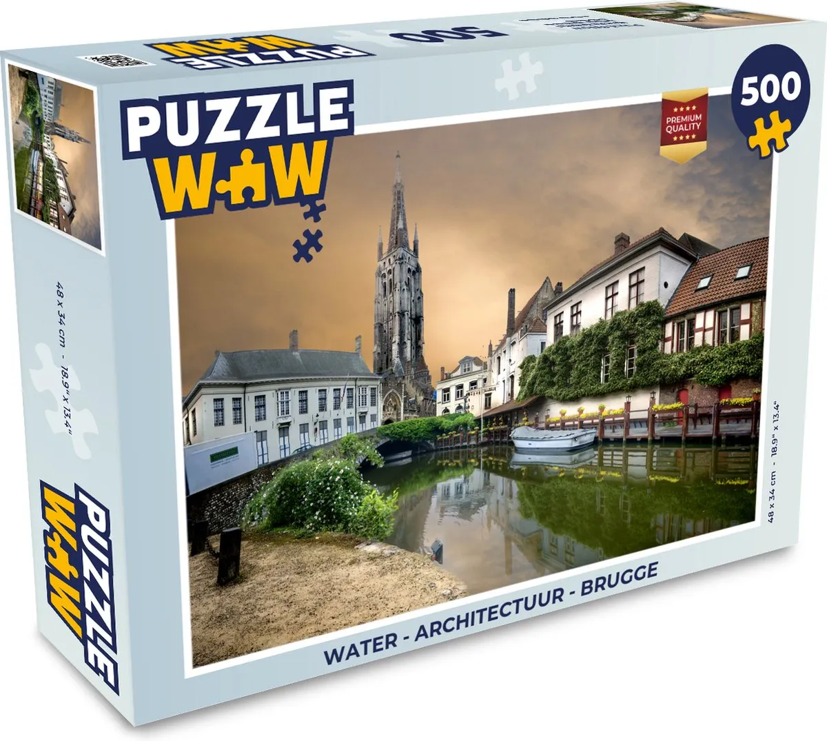 PuzzleWow Brugge Architectuur Legpuzzel 500 Stuks