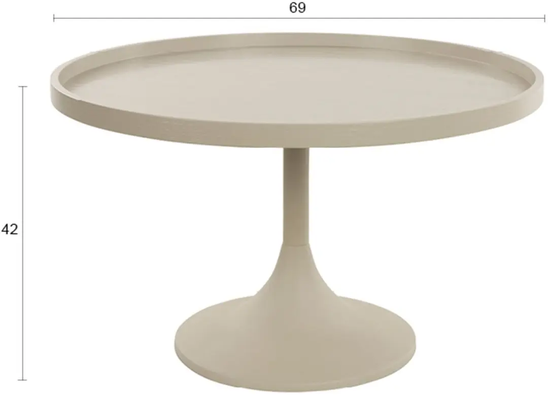 Zuiver Jason Salontafel 69cm Beige - afbeelding 4 van 6