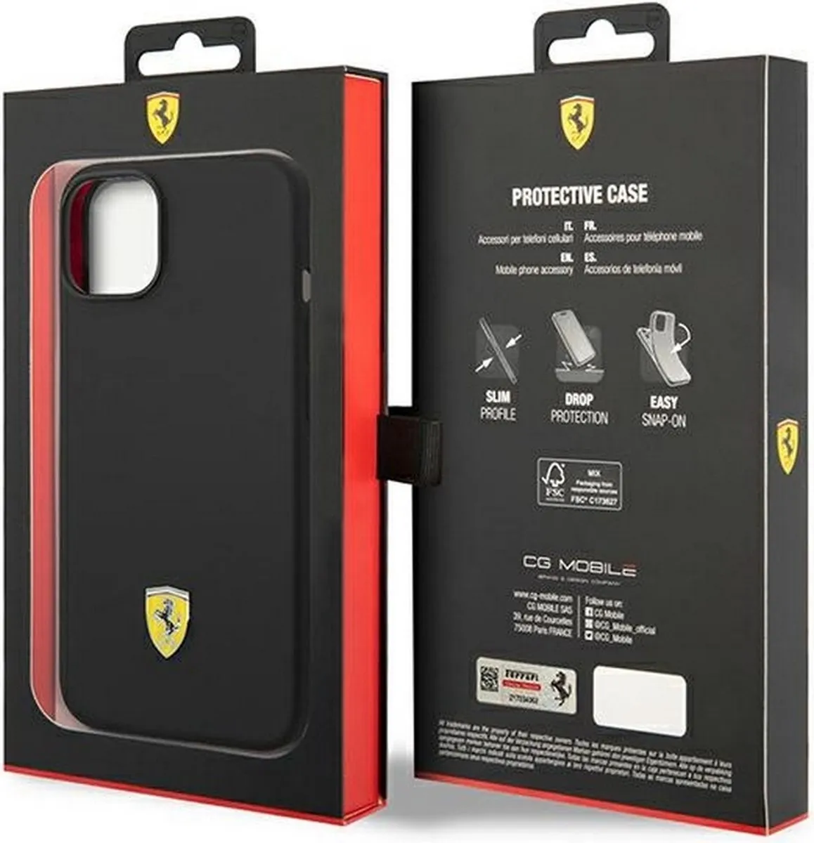 Ferrari Silicone Back Case iPhone 14 Plus - MagSafe - Zwart