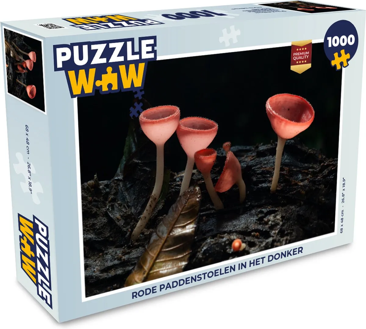 PuzzleWow Rode Paddenstoelen in het Donker Legpuzzel 1000 Stuks - Multicolor