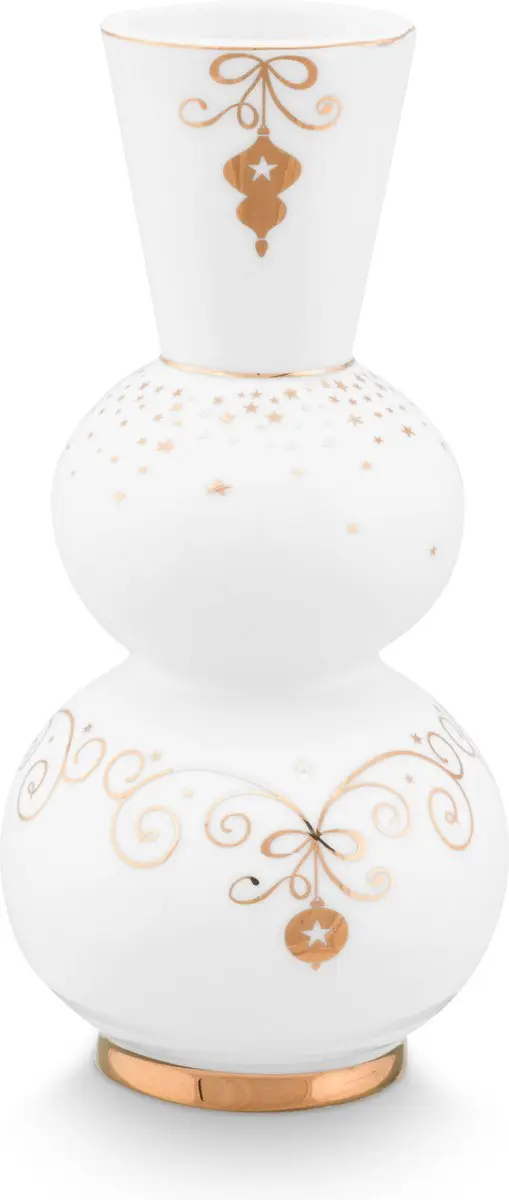 Pip Studio Royal Winter White Vaas 15cm Rond Royal Christmas Servies