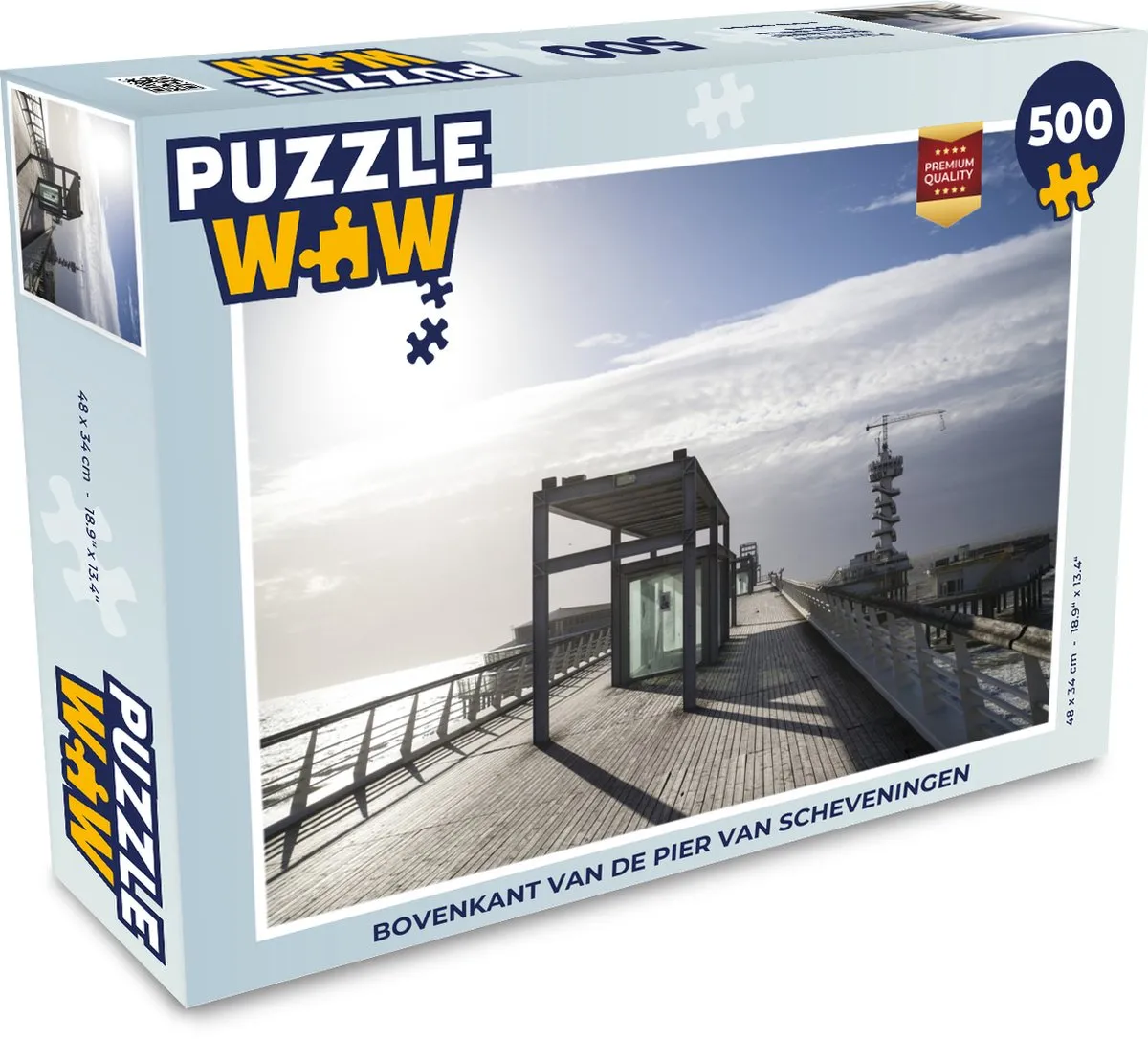 PuzzleWow Legpuzzel Bovenkant van de Pier Scheveningen 500 Stuks - Multicolor