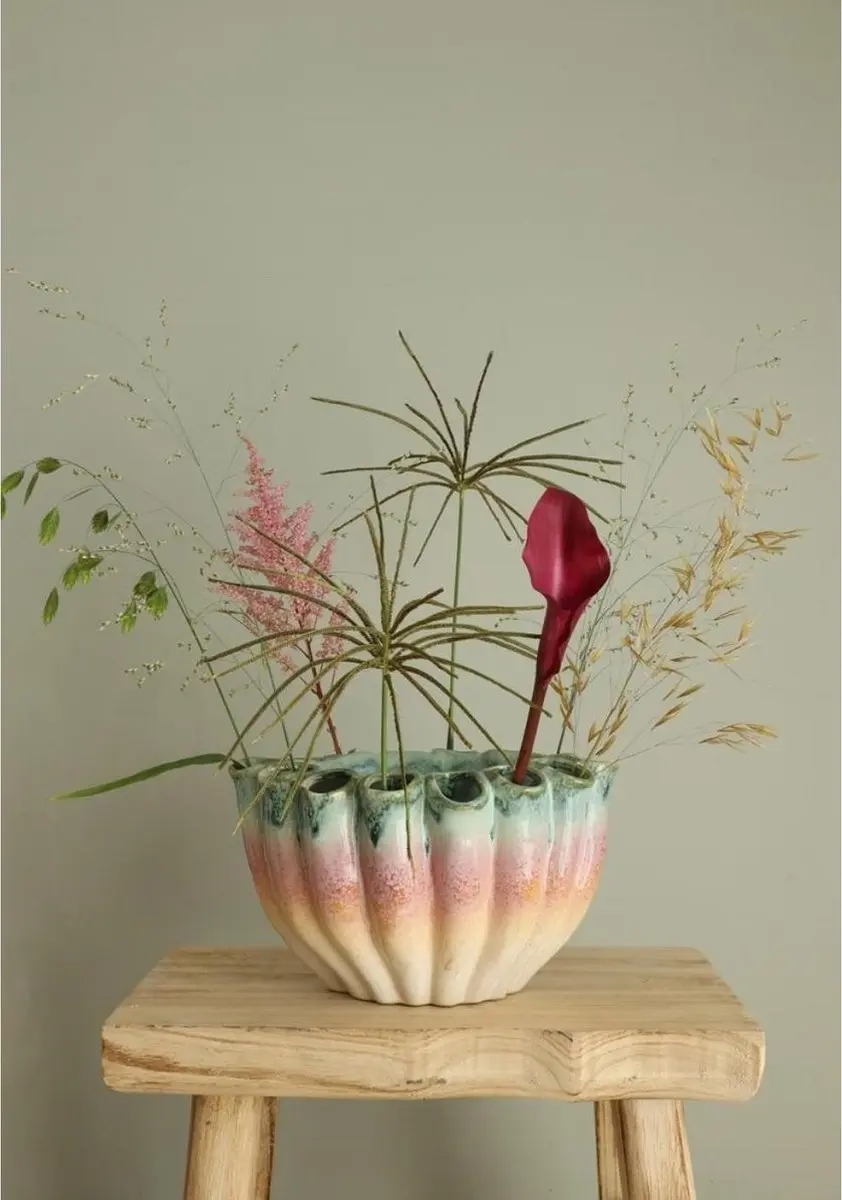 Regenboog vaas S 26,5x17,7x15,6cm