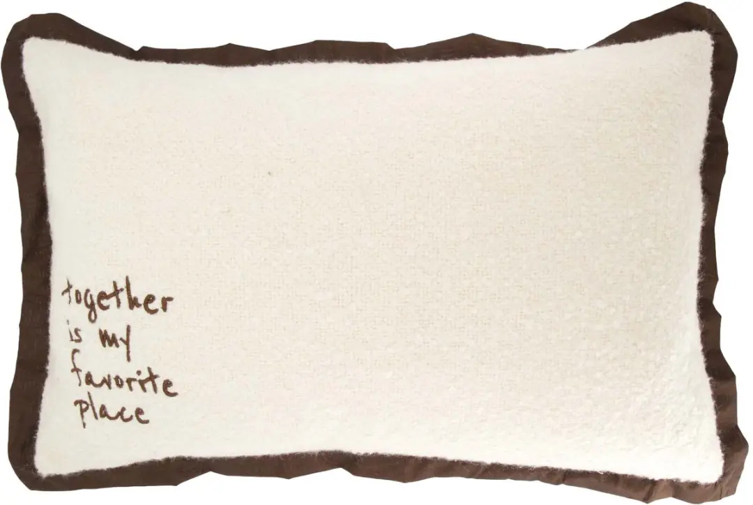 Zusss Cushion Favorite Place Boucle 40X60cm 100% Katoen Off White / Darkbrown