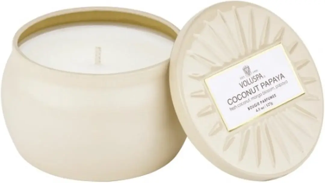 Voluspa Vermeil Coconut Papaya Mini Geurkaars 127g - afbeelding 2 van 2