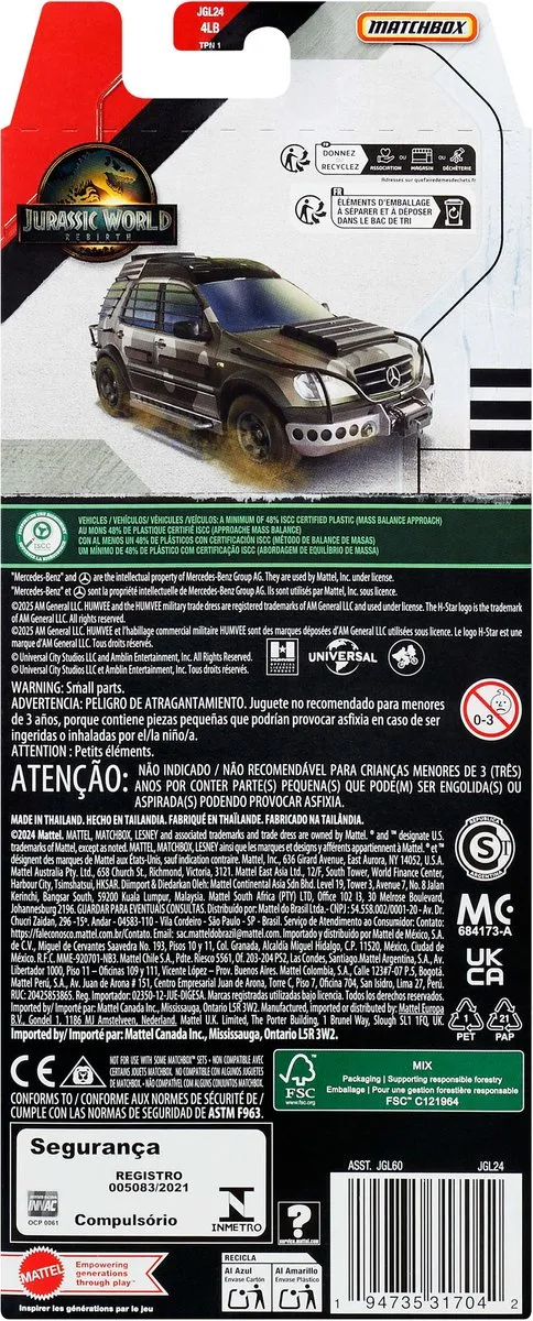 Jurassic World JGL24 Voertuigenset - Meerkleurig