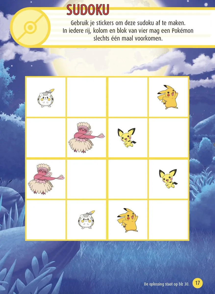 Pokémon Spelletjesboek - Doeboek Kleurboek Stickerboek 6-11 jaar