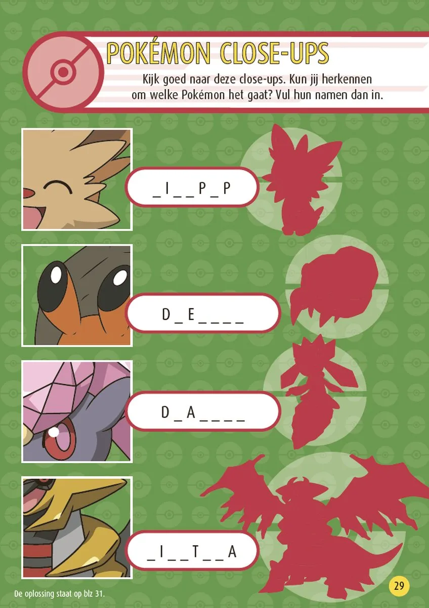 Pokémon Spelletjesboek - Doeboek Kleurboek Stickerboek 6-11 jaar