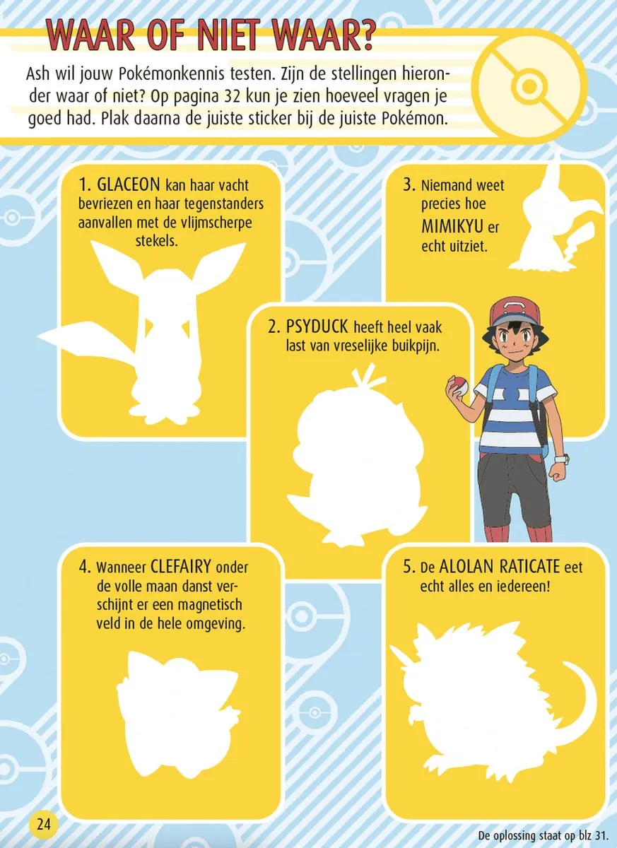 Pokémon Spelletjesboek - Doeboek Kleurboek Stickerboek 6-11 jaar