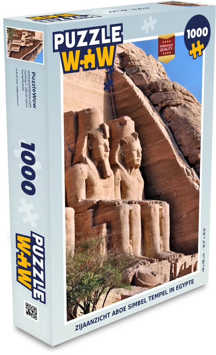PuzzleWow Legpuzzel Aboe Simbel 1000 Stuks - Multicolor