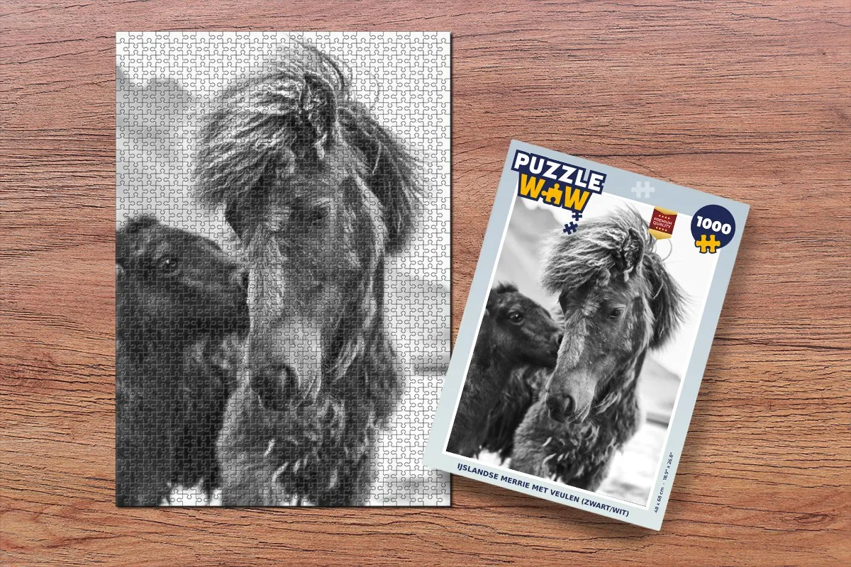PuzzleWow Paarden - Veulen Legpuzzel 1000 Stuks - Multicolor