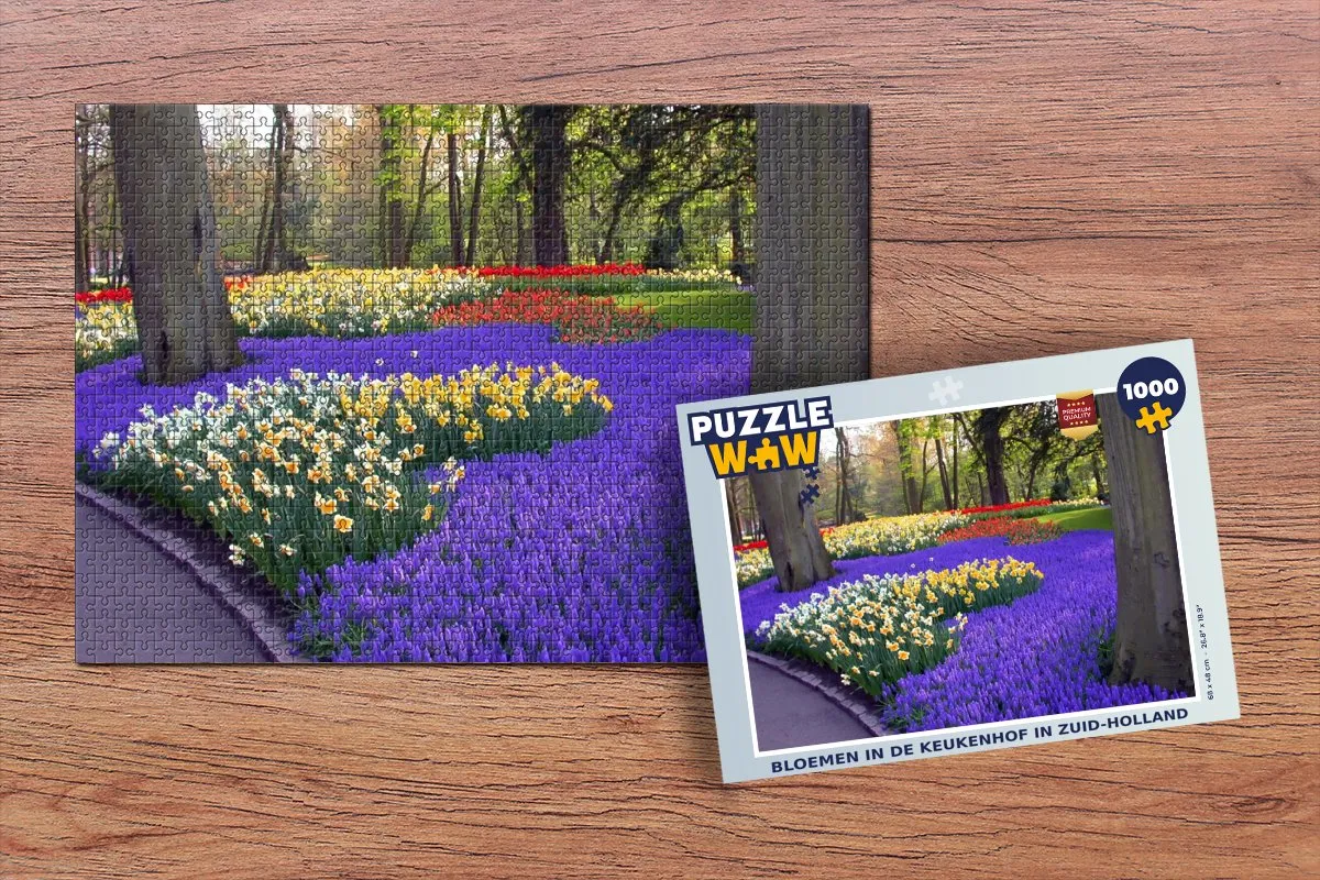 PuzzleWow Bloemen in de Keukenhof Legpuzzel 1000 Stuks - Multicolor