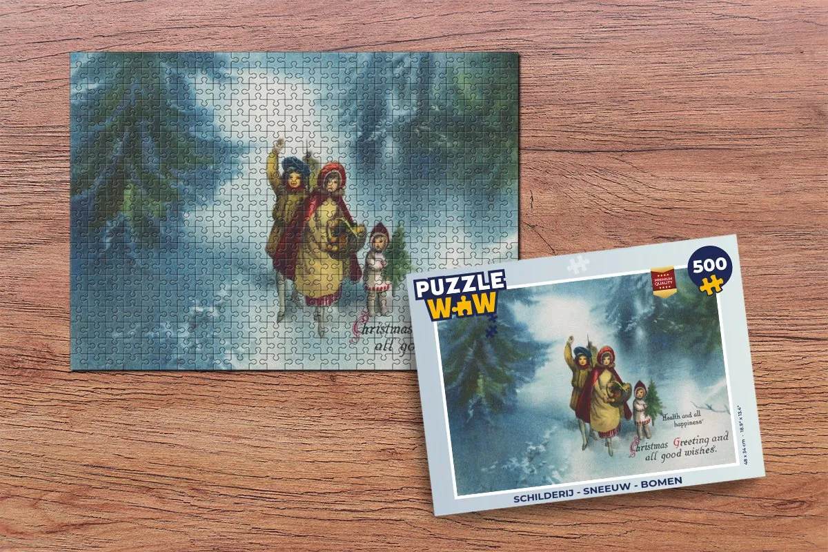 PuzzleWow Kerstboodschap Legpuzzel 500 Stuks - Multicolor