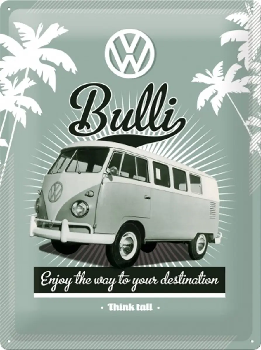 j-line blikken wandbord vw volkswagen T1 30 x 40 cm