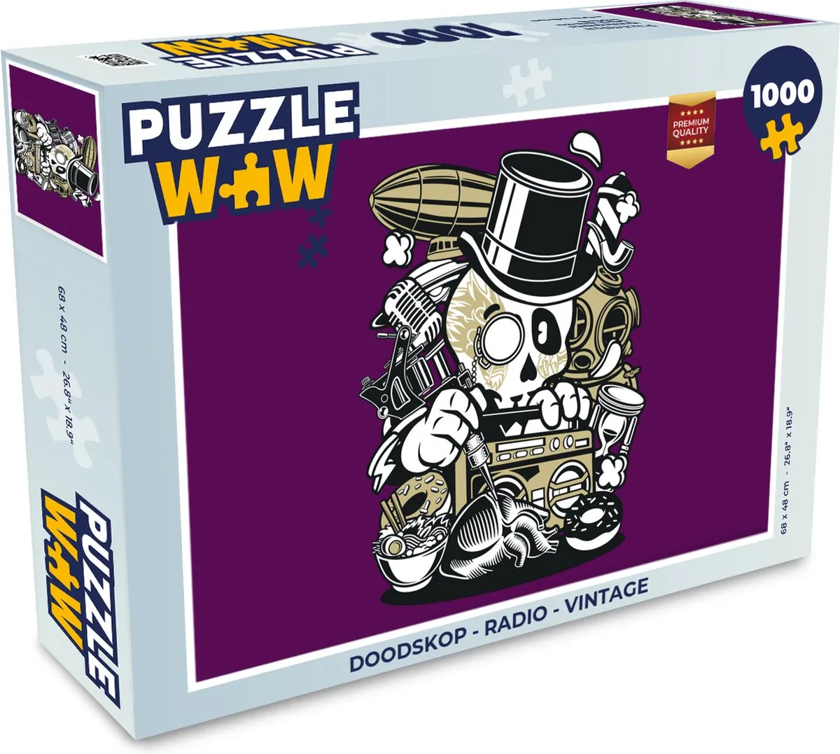 PuzzleWow Doodskop Radio Vintage Legpuzzel 1000 Stuks