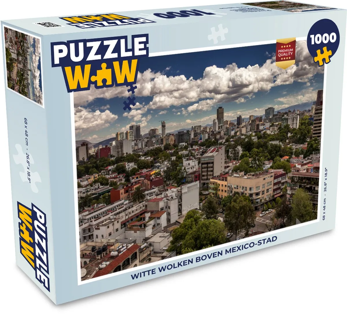 PuzzleWow Legpuzzel Witte Wolken Mexico 1000 Stuks - Multicolor